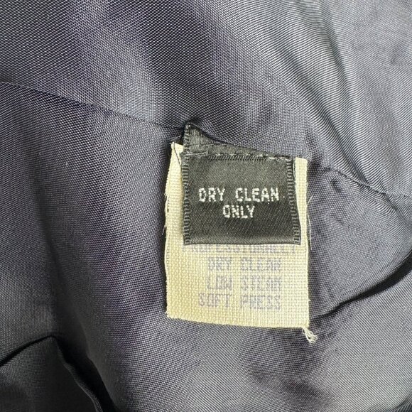 Vintage 1994 Ellen Tracy Navy Wool Zip Vest Gold Accents Sz 10 Red Trim Academia - Picture 7 of 9